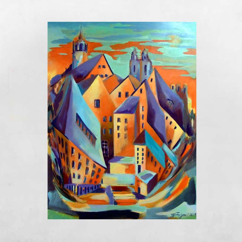 Dr. Elke Folgner, Wittenberger Ansichten, 60x80cm, Acryl